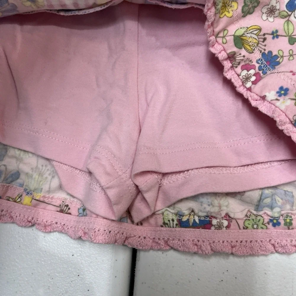 The Childrens Place Skirt Set 4T Pink Tiered Cordury Maxi Floral Midi Ruffle
